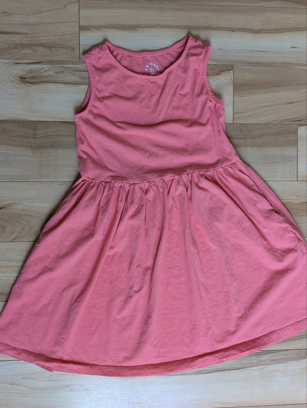Kids' Primary Pink Sleeveless Tank Dress Size 8-9
